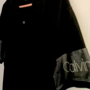 Calvin Klein Sz XL  Men's Black Polo Shirt Vintage